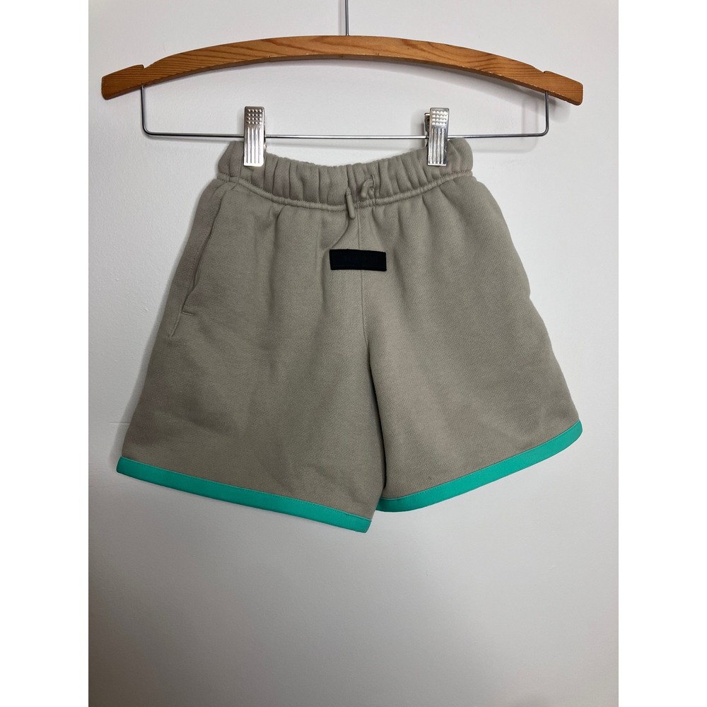 Fear of God Essentials Shorts Kids 4/5 Tan Excellent Teal Trim Sweatshorts